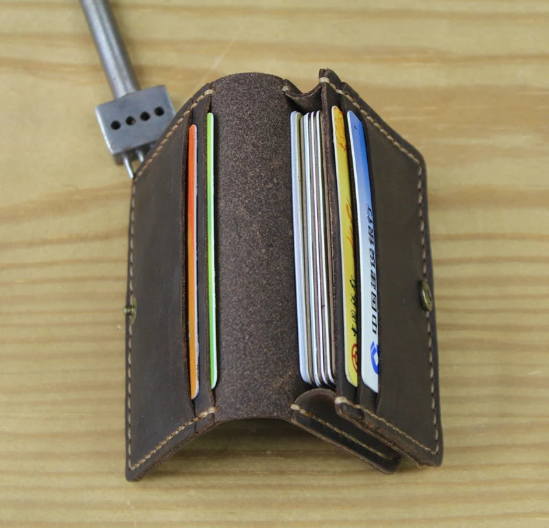 Business Card Holder - Genuine Leather Credit Card Wallet & ID Organizer