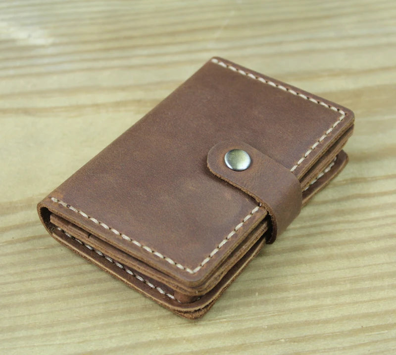 Business Card Holder - Genuine Leather Credit Card Wallet & ID Organizer