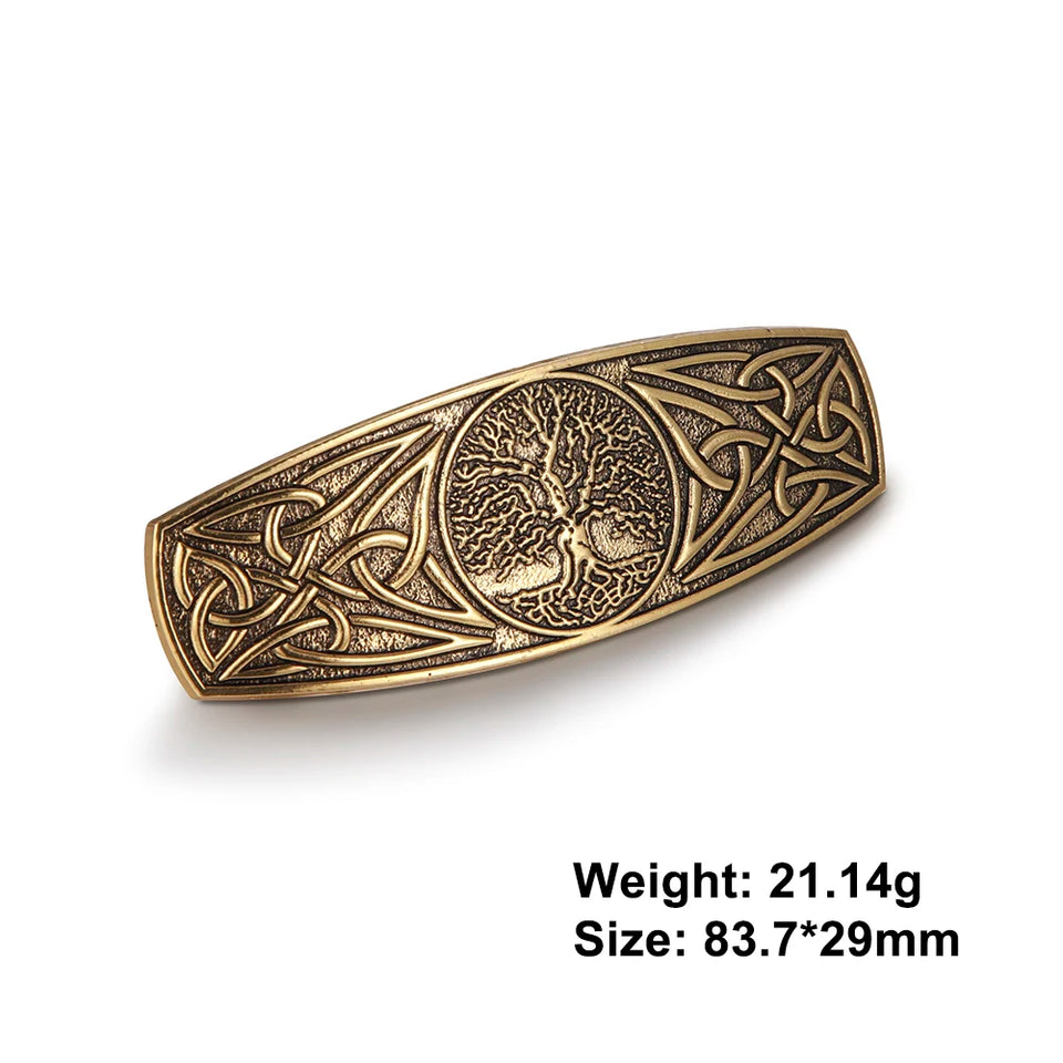 Vintage Celtic Tree of Life Hair Clips - Wicca Flower Barrettes for Women