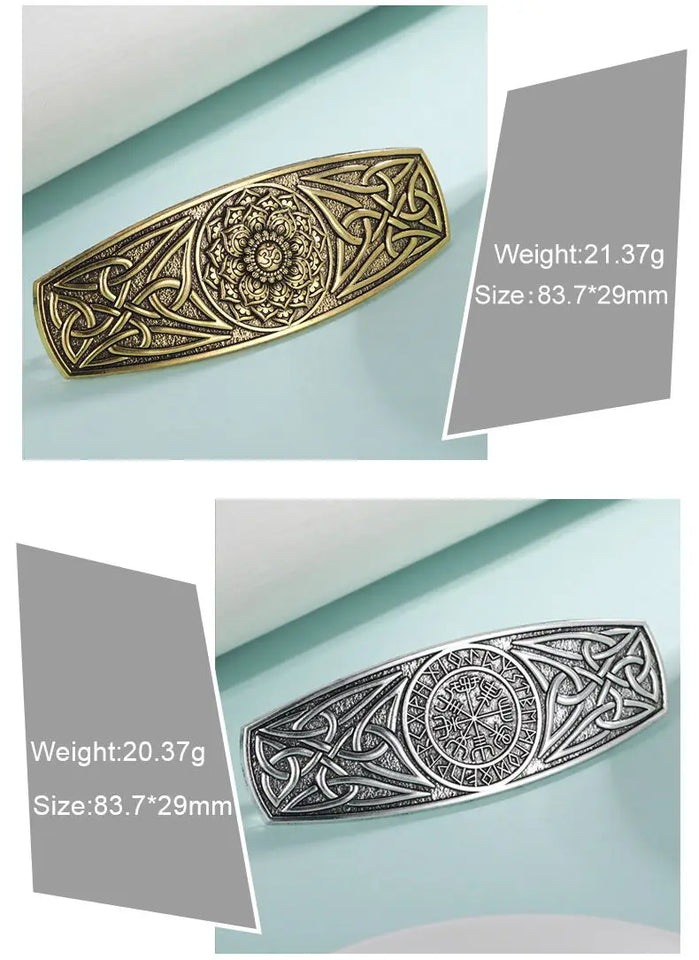 Vintage Celtic Tree of Life Hair Clips - Wicca Flower Barrettes for Women