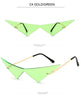Rimless Cat Eye Sunglasses - Oversized Triangle Design with UV400 Protection