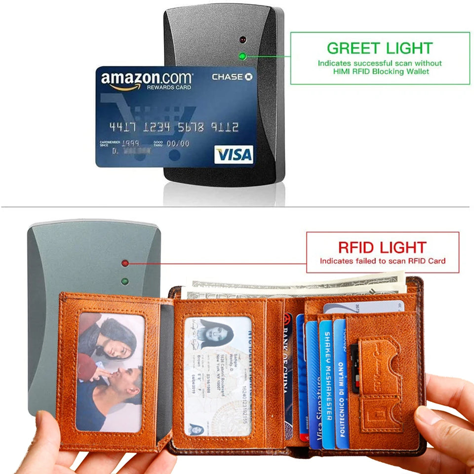 Dante Men's Leather RFID Wallet - Vintage Cowhide Vertical Design with Money Clip