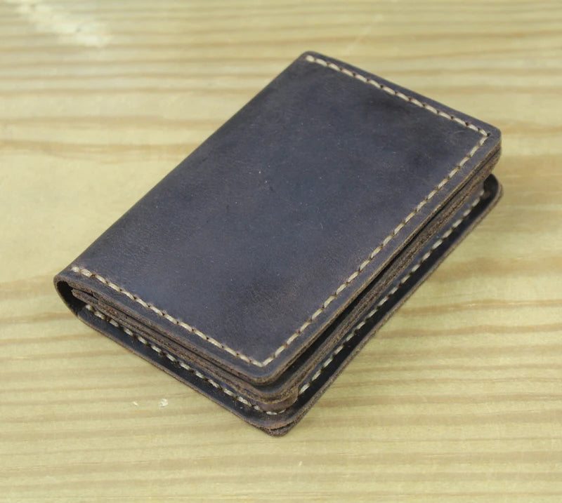 Business Card Holder - Genuine Leather Credit Card Wallet & ID Organizer