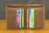 Vintage Crazy Horse Leather Wallet - Handmade Men's Bifold with Money Clip