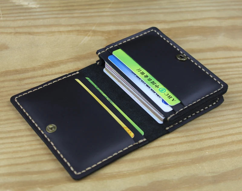Business Card Holder - Genuine Leather Credit Card Wallet & ID Organizer