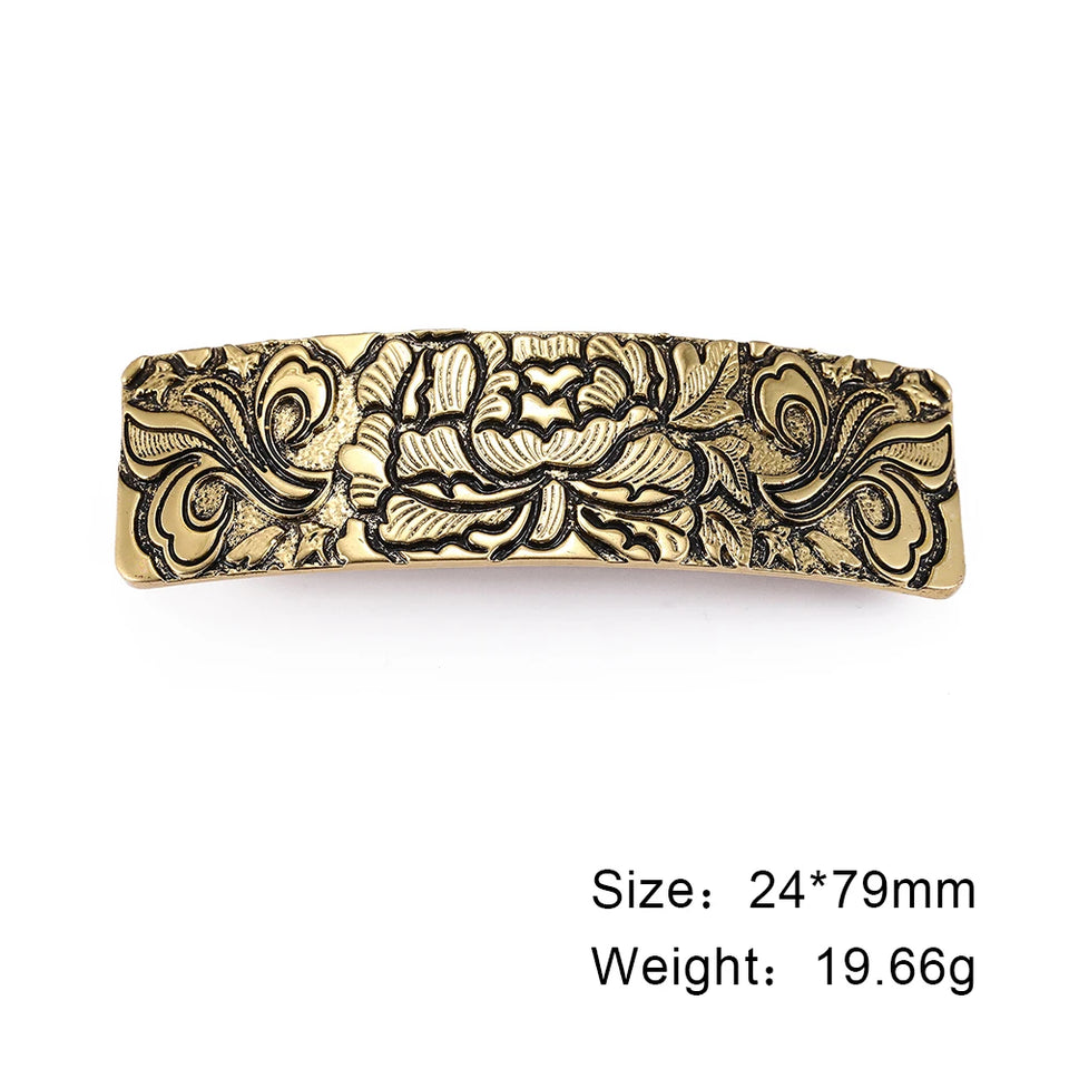 Vintage Celtic Tree of Life Hair Clips - Wicca Flower Barrettes for Women