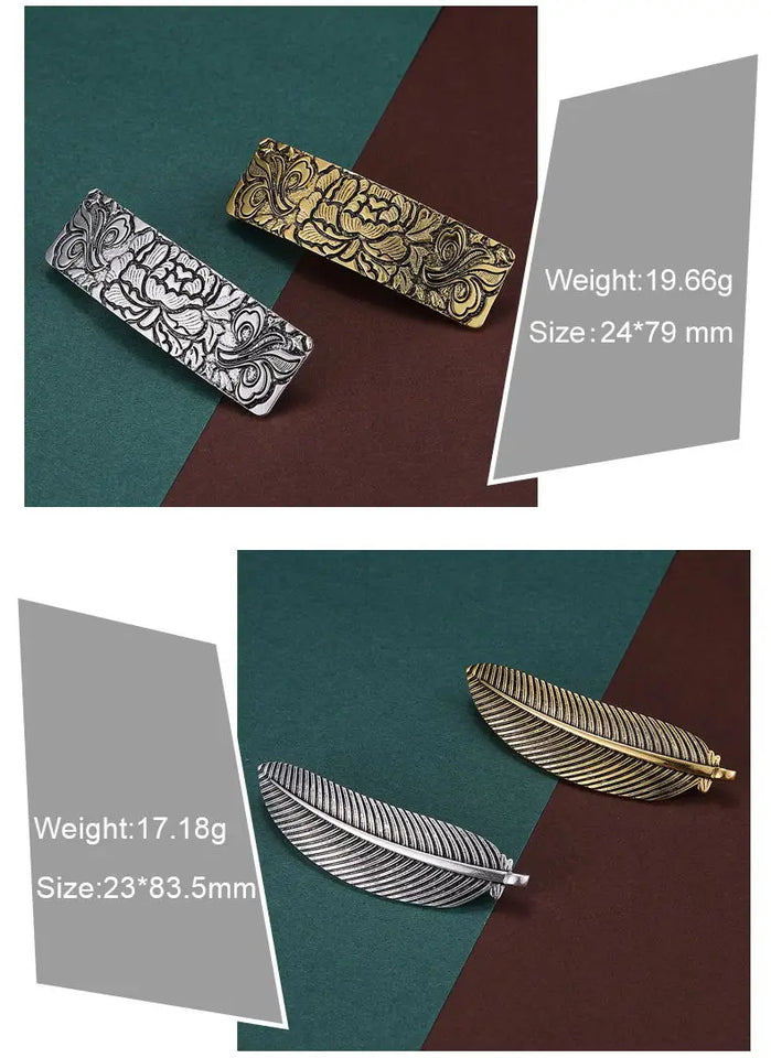 Vintage Celtic Tree of Life Hair Clips - Wicca Flower Barrettes for Women