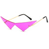 Rimless Cat Eye Sunglasses - Oversized Triangle Design with UV400 Protection