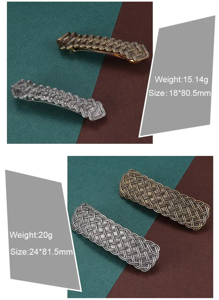 Vintage Celtic Tree of Life Hair Clips - Wicca Flower Barrettes for Women