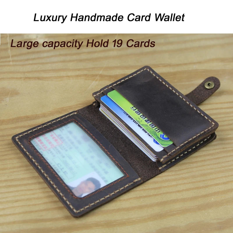 Business Card Holder - Genuine Leather Credit Card Wallet & ID Organizer