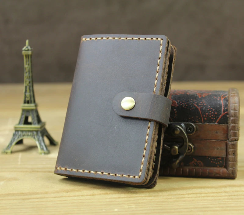 Business Card Holder - Genuine Leather Credit Card Wallet & ID Organizer