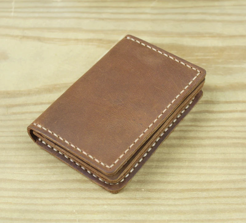 Business Card Holder - Genuine Leather Credit Card Wallet & ID Organizer