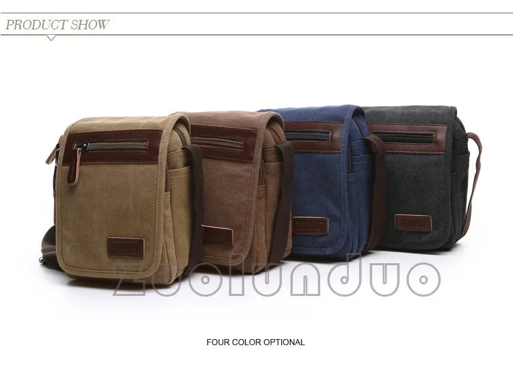 High Quality Canvas Shoulder Bag - Designer Unisex Messenger Bag with Large Capacity