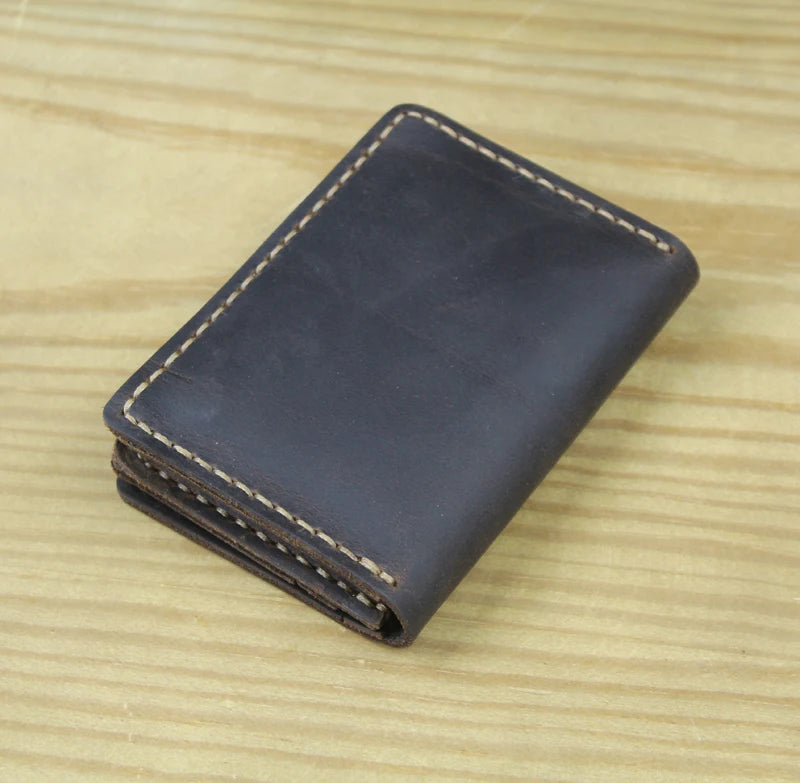 Business Card Holder - Genuine Leather Credit Card Wallet & ID Organizer