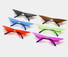 Rimless Cat Eye Sunglasses - Oversized Triangle Design with UV400 Protection