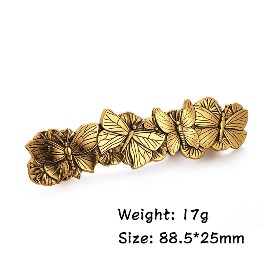 Vintage Celtic Tree of Life Hair Clips - Wicca Flower Barrettes for Women