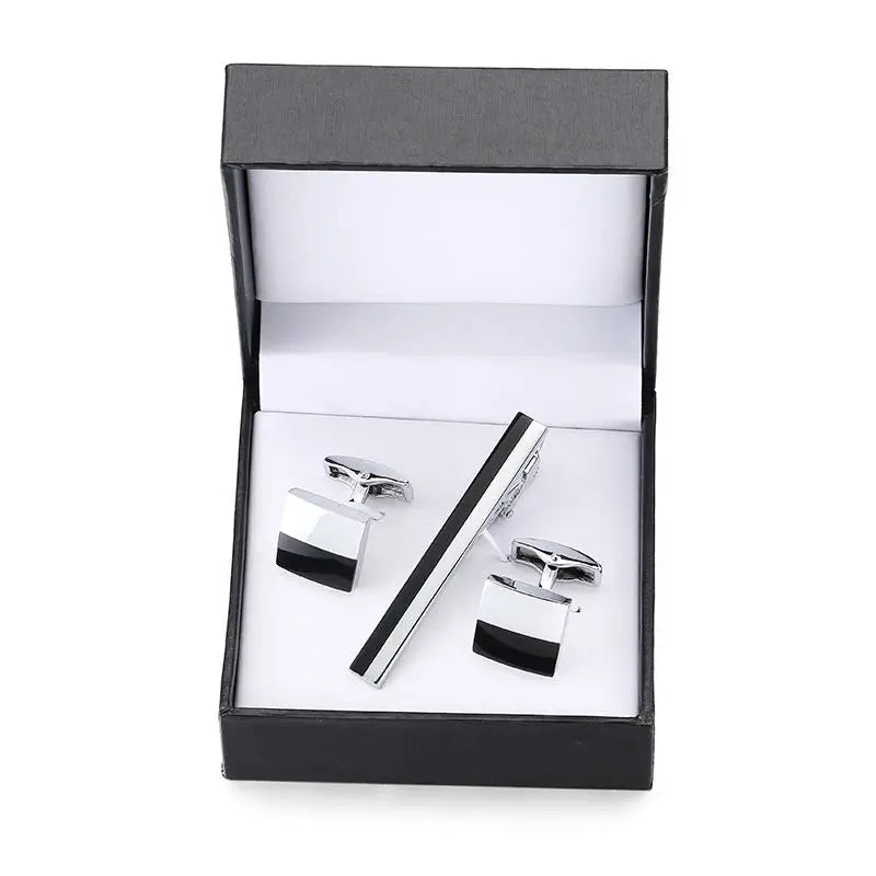 Men's Golden Sax Cufflinks Set - Music Tie Bar & Cufflinks Jewelry