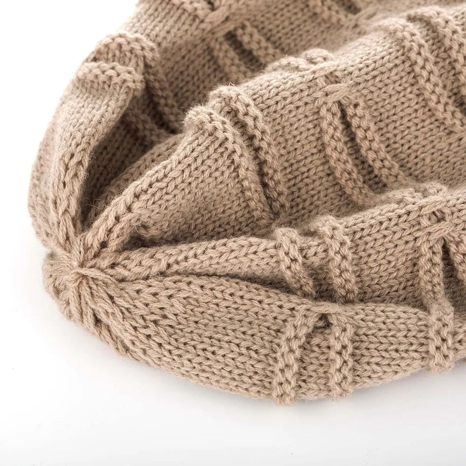 Long Knitted Beanie Hat - High Quality Winter Cap for Men & Women