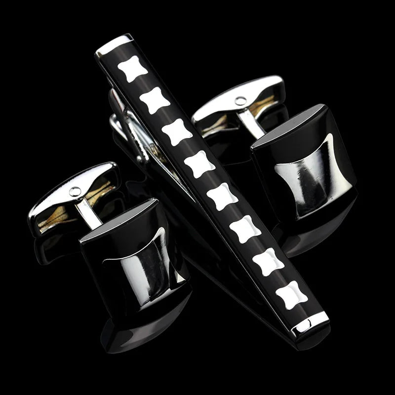 Luxury Metal Cufflinks & Tie Clip Set - 10 Styles Premium Men's Accessories