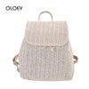 Women's Straw Woven Backpack - Summer Shoulder Bag for Travel & Books