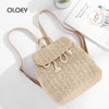 Women's Straw Woven Backpack - Summer Shoulder Bag for Travel & Books