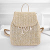 Women's Straw Woven Backpack - Summer Shoulder Bag for Travel & Books