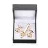 Men's Golden Sax Cufflinks Set - Music Tie Bar & Cufflinks Jewelry