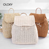 Women's Straw Woven Backpack - Summer Shoulder Bag for Travel & Books