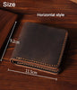 Vintage Crazy Horse Leather Wallet - Handmade Men's Bifold with Money Clip