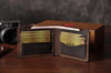 Vintage Crazy Horse Leather Wallet - Handmade Men's Bifold with Money Clip