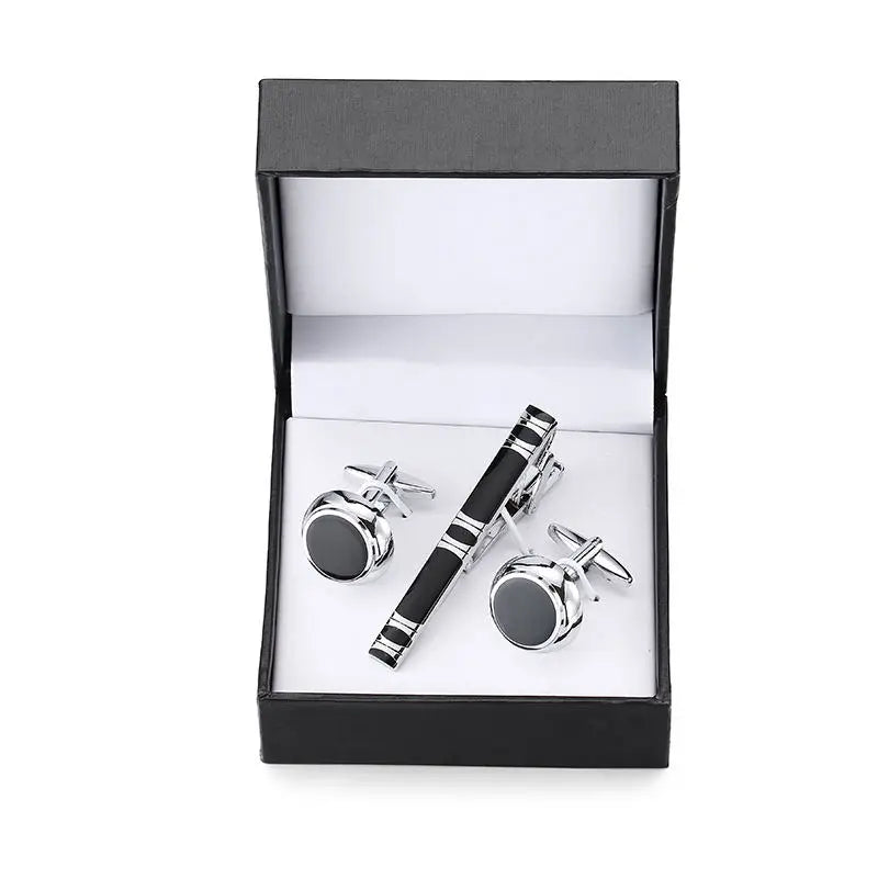 Men's Golden Sax Cufflinks Set - Music Tie Bar & Cufflinks Jewelry