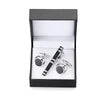 Men's Golden Sax Cufflinks Set - Music Tie Bar & Cufflinks Jewelry