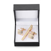 Men's Golden Sax Cufflinks Set - Music Tie Bar & Cufflinks Jewelry