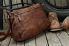Vintage Leather Messenger Bag - Men's Casual Crossbody Shoulder Bag