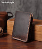 Vintage Crazy Horse Leather Wallet - Handmade Men's Bifold with Money Clip