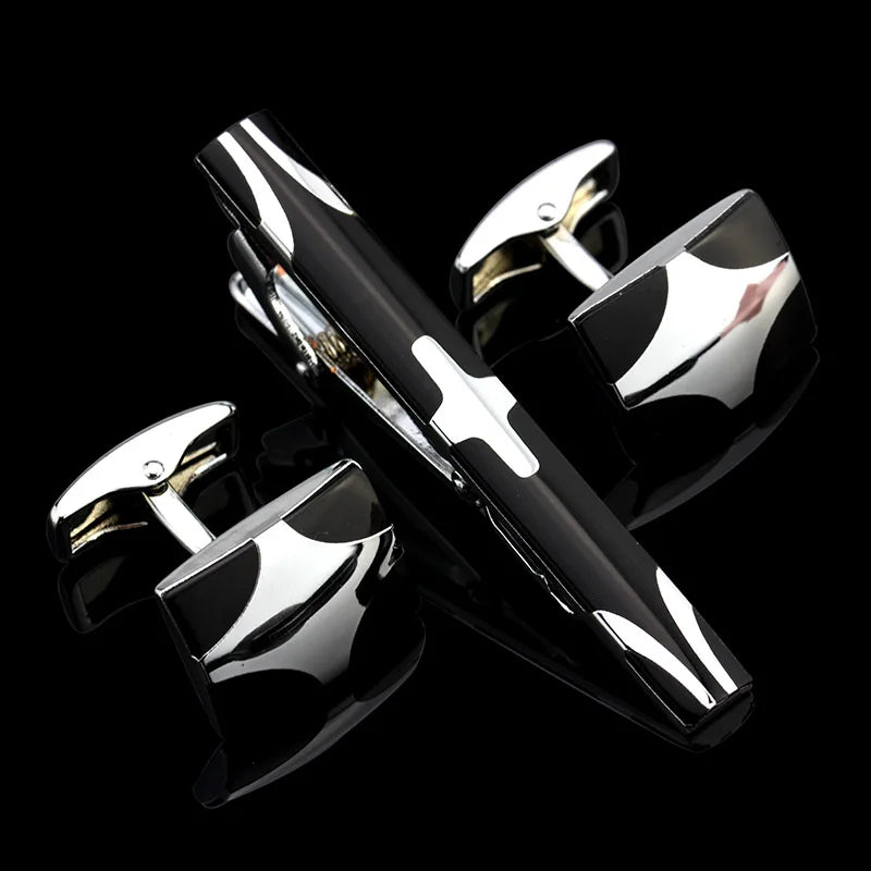 Luxury Metal Cufflinks & Tie Clip Set - 10 Styles Premium Men's Accessories