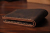 Vintage Crazy Horse Leather Wallet - Handmade Men's Bifold with Money Clip