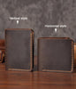 Vintage Crazy Horse Leather Wallet - Handmade Men's Bifold with Money Clip