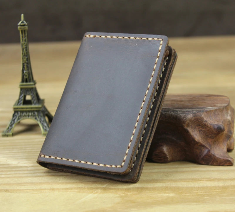 Business Card Holder - Genuine Leather Credit Card Wallet & ID Organizer