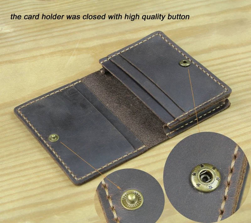 Business Card Holder - Genuine Leather Credit Card Wallet & ID Organizer