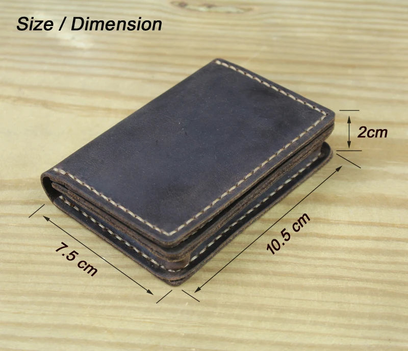 Business Card Holder - Genuine Leather Credit Card Wallet & ID Organizer