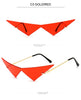 Rimless Cat Eye Sunglasses - Oversized Triangle Design with UV400 Protection