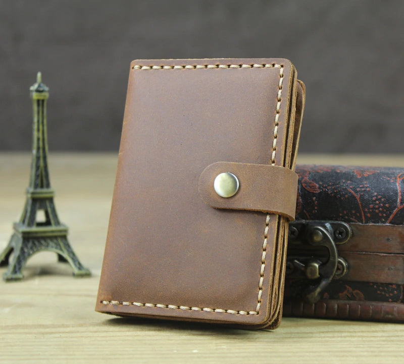 Business Card Holder - Genuine Leather Credit Card Wallet & ID Organizer