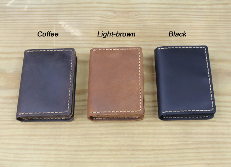 Business Card Holder - Genuine Leather Credit Card Wallet & ID Organizer