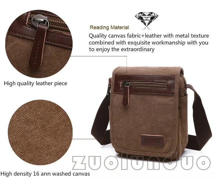 High Quality Canvas Shoulder Bag - Designer Unisex Messenger Bag with Large Capacity