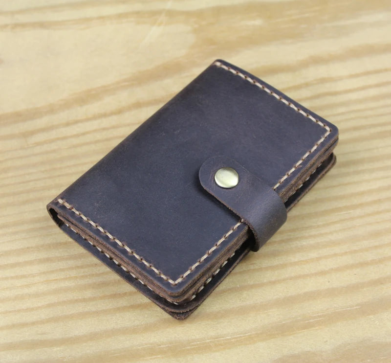 Business Card Holder - Genuine Leather Credit Card Wallet & ID Organizer