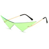 Rimless Cat Eye Sunglasses - Oversized Triangle Design with UV400 Protection