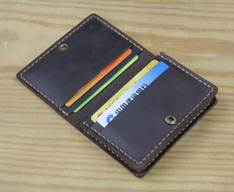 Business Card Holder - Genuine Leather Credit Card Wallet & ID Organizer