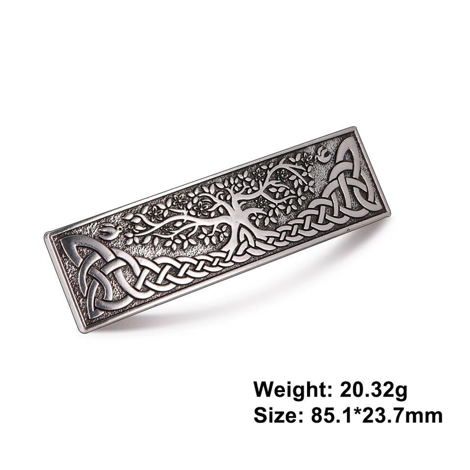 Vintage Celtic Tree of Life Hair Clips - Wicca Flower Barrettes for Women