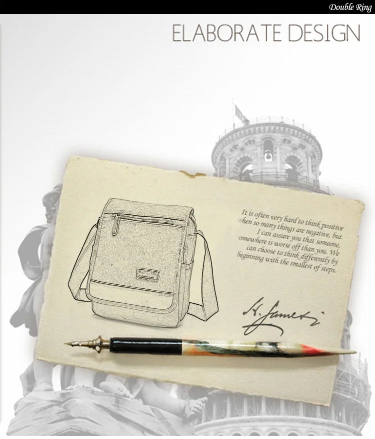 High Quality Canvas Shoulder Bag - Designer Unisex Messenger Bag with Large Capacity